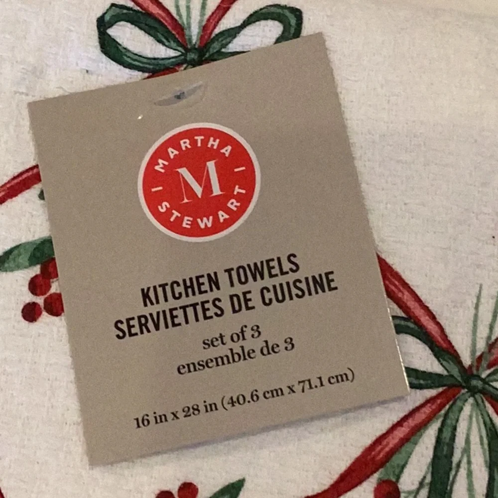 Martha Stewart Christmas Kitchen Towels - Set of 3